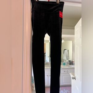 SPANX black velvet leggings